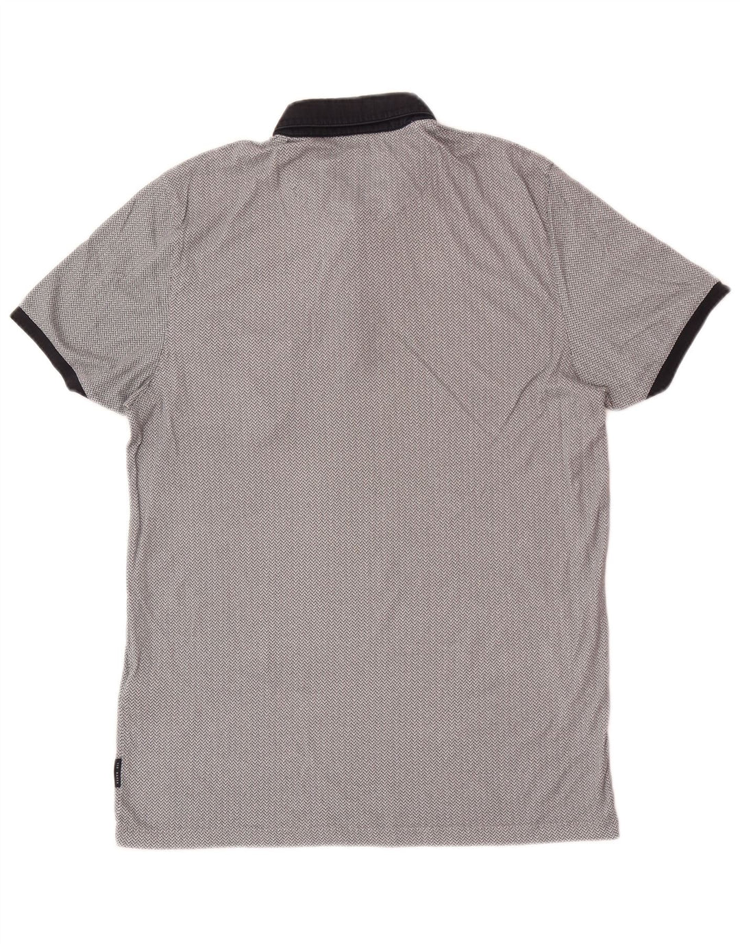Ted Baker Polo de ajuste regular para hombre talla 3 algodón geométrico gris medio