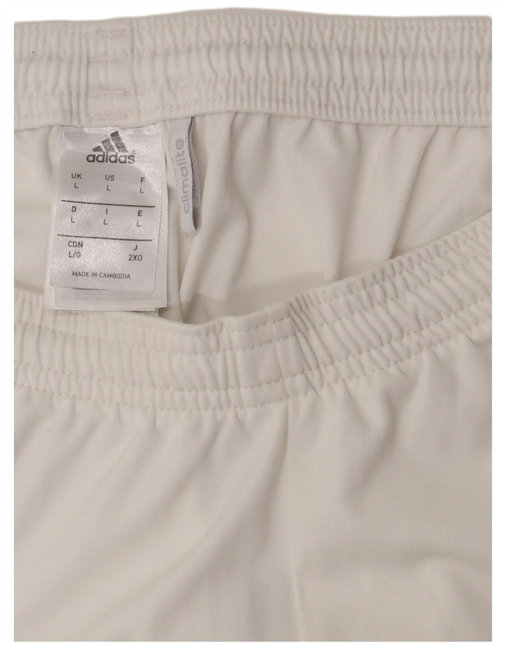 ADIDAS Pantalones cortos deportivos Climalite para hombre Poliéster blanco grande