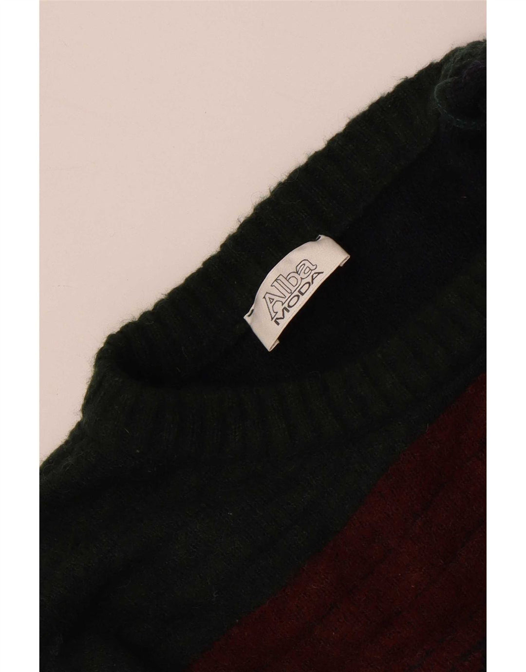 Alba Moda Hombre Cuello Redondo Jersey Suéter Grande Caqui Geométrico
