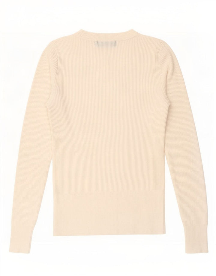 Marks & Spencer Top para mujer de manga larga UK 8 Small Off White Viscosa