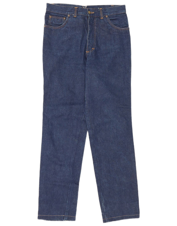 Vintage mujer cintura alta jeans rectos W34 L31 algodón azul
