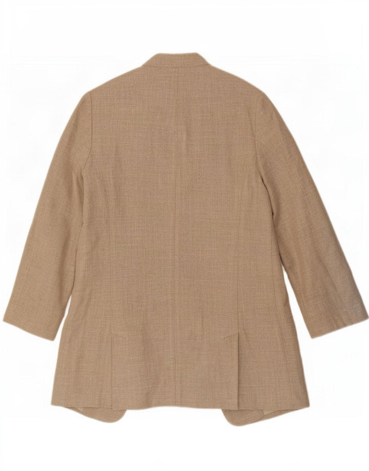 Zara Mujer Chaqueta Blazer Abierta Extragrande UK 6 XS Lino Beige