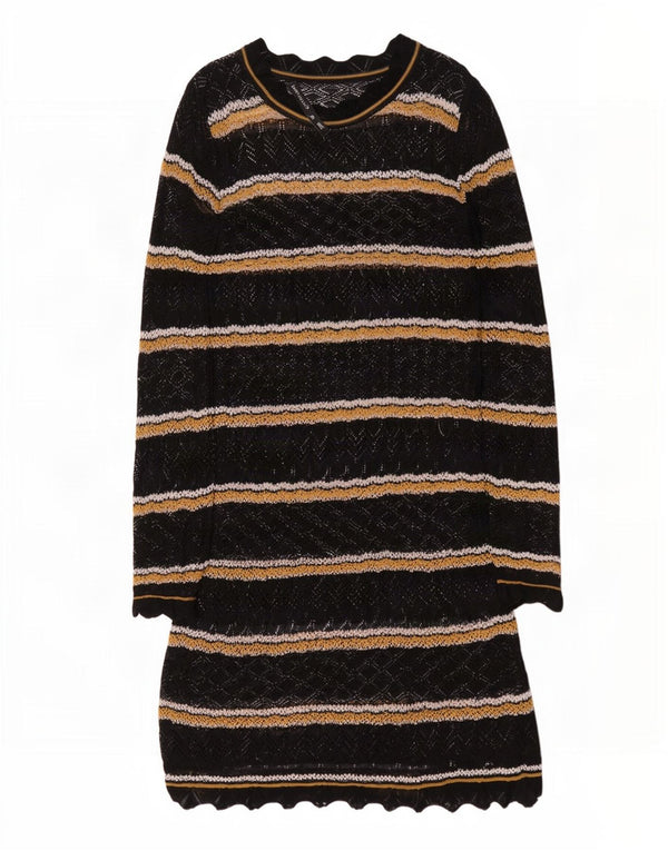 Karen Millen Vestido tipo jersey de manga larga para mujer UK 42 Mediano Rayas negras