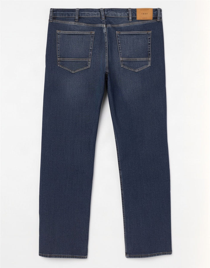 Marks & Spencer Vaqueros rectos regulares para hombre W42 L31 Algodón azul marino