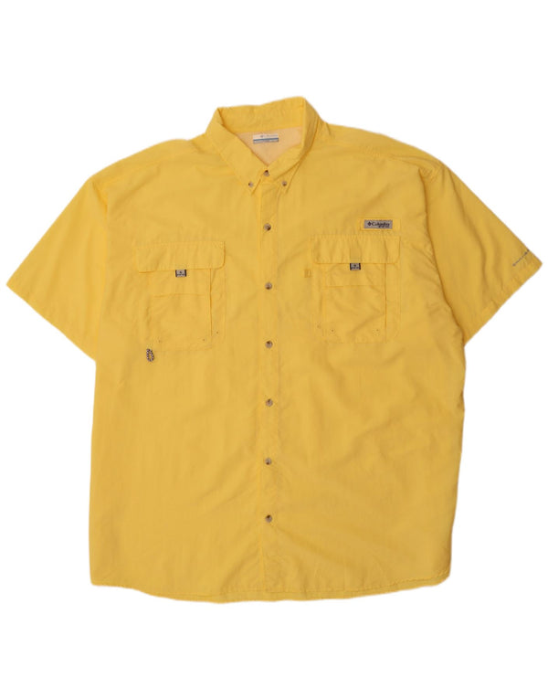 Columbia Camisa de manga corta Omni-Shade para hombre 3XL Nylon amarillo