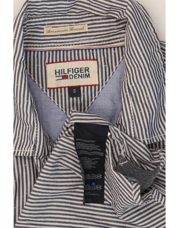 Camisa Tommy Hilfiger Hombre Small Azul Rayas Algodón