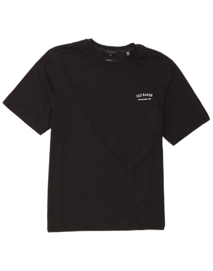 Ted Baker - Camiseta de corte regular para hombre, talla 4, algodón negro grande
