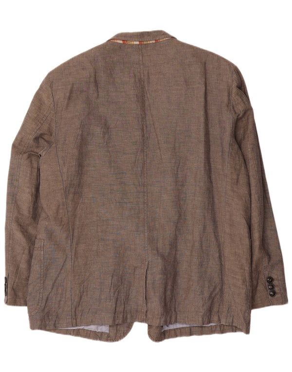 Camel Active Chaqueta tipo blazer de 2 botones para hombre UK 44 2XL Marrón Lino