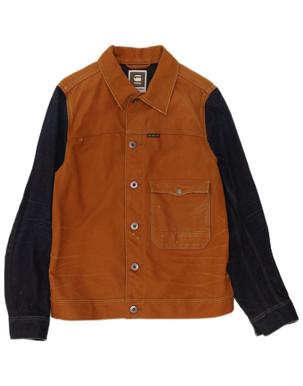 G-Star Chaqueta bomber para hombre UK 40 Large Marrón Colorblock Algodón