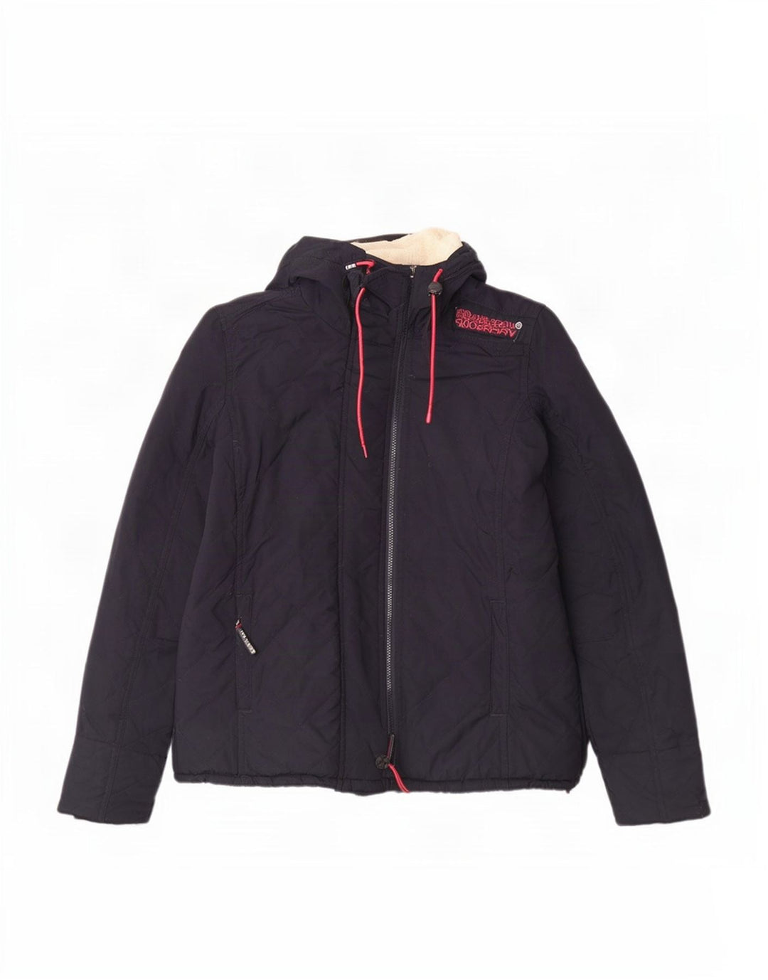 Superdry Chaqueta Acolchada con Capucha Windcheater para Mujer UK 44 Grande Azul Marino
