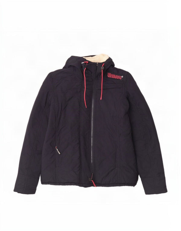 Superdry Chaqueta Acolchada con Capucha Windcheater para Mujer UK 44 Grande Azul Marino