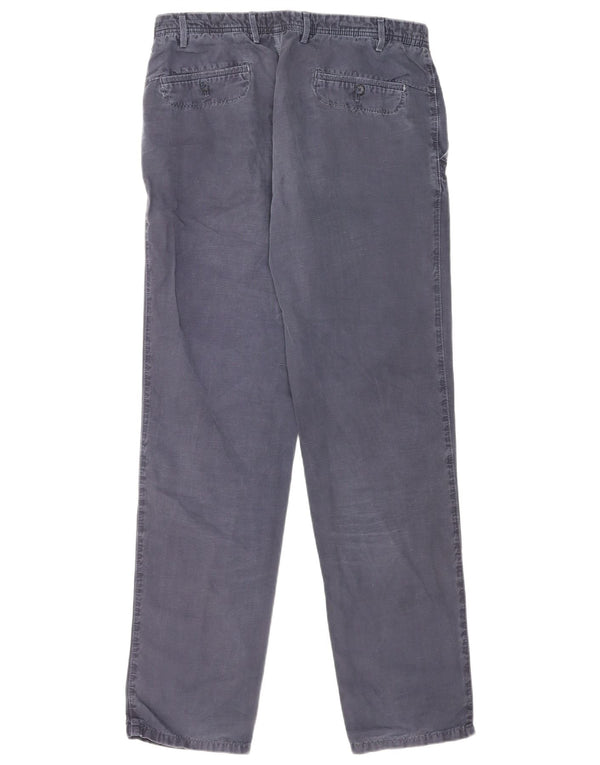 Massimo Dutti Pantalón Chino Recto Hombre EU 44 Large W32 L34 Azul Marino