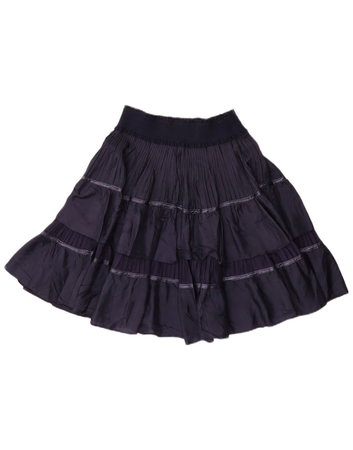 Falda escalonada vintage para mujer W30 azul marino medio
