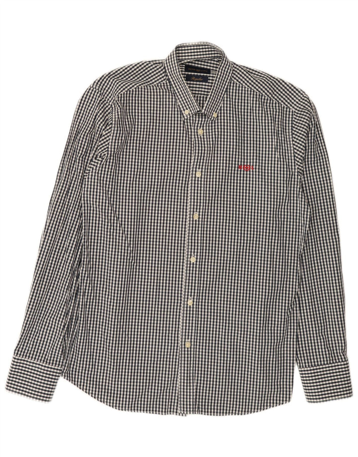 Henri Lloyd Camisa de corte regular para hombre Algodón a cuadros negro grande