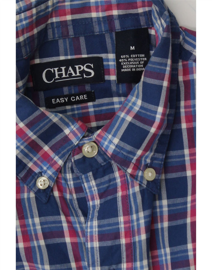 CHAPS Mens Shirt Medium Blue Check Cotton Vintage Chaps and Second-Hand Chaps from Messina Hembry 