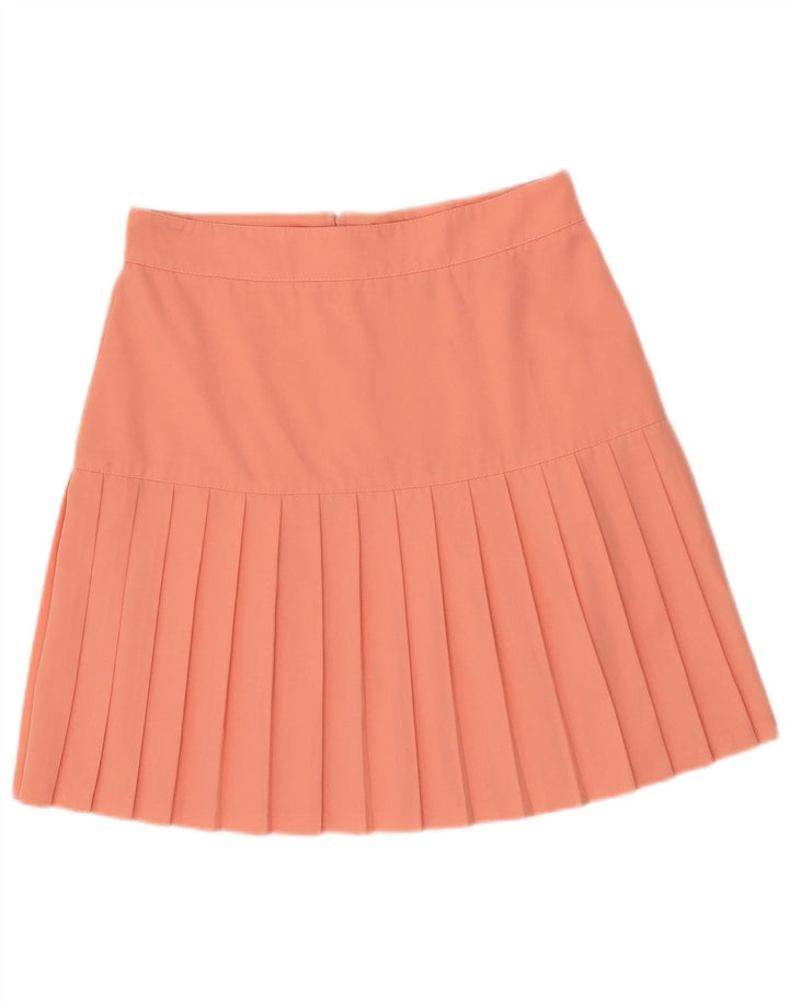 Falda plisada vintage para mujer EU 42 Grande W30 Poliéster naranja