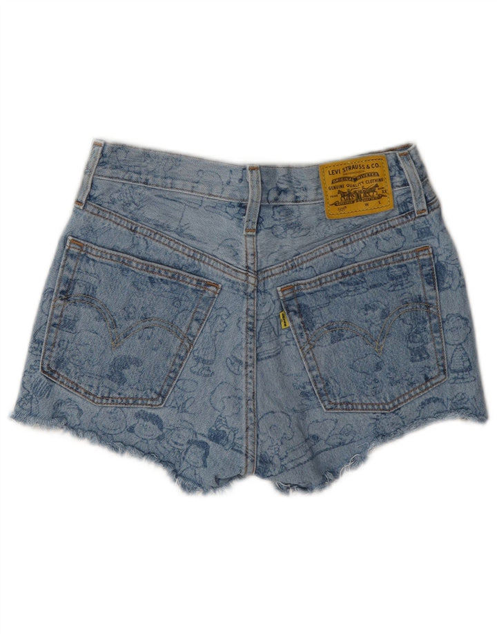 Levi's Mujer Peanuts Graphic Denim Shorts W24 XS Algodón Azul