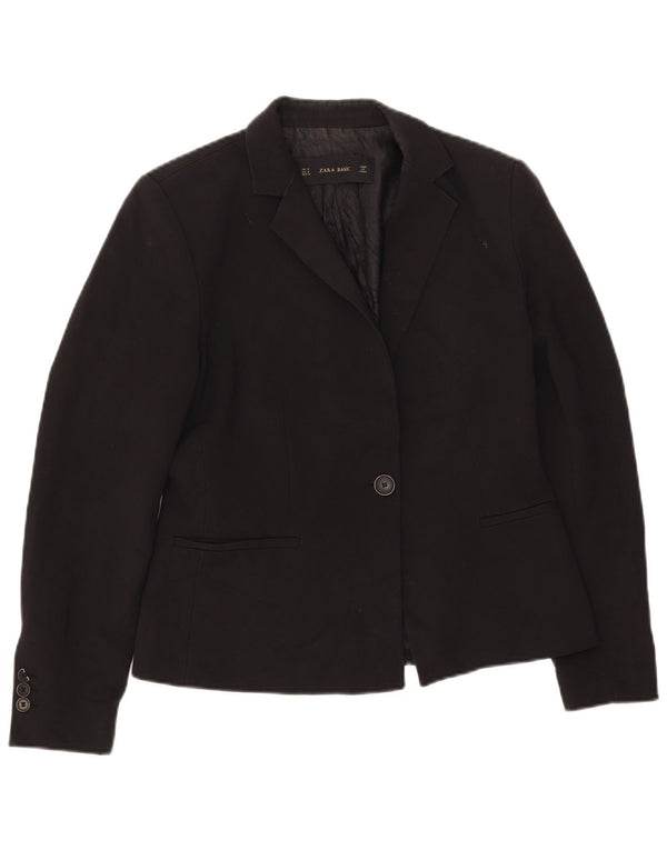 Zara Chaqueta Blazer De 1 Botón para Mujer UK 42 Medium Black