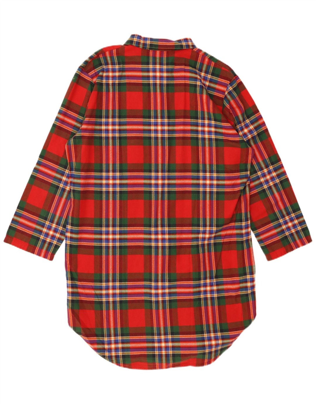 VINTAGE Vestido camisero gráfico de gran tamaño para mujer Reino Unido 14 Cheque rojo medio