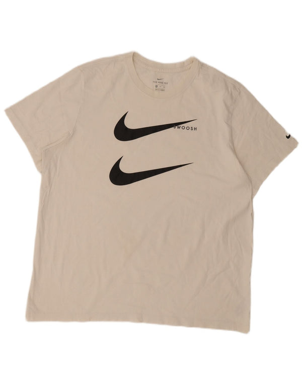Nike - Camiseta gráfica Swoosh para hombre, talla 2XL, algodón blanco