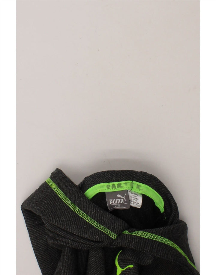 PUMA Boys Hoodie Jumper 10-11 Years Medium Grey Polyester Vintage Puma and Second-Hand Puma from Messina Hembry 