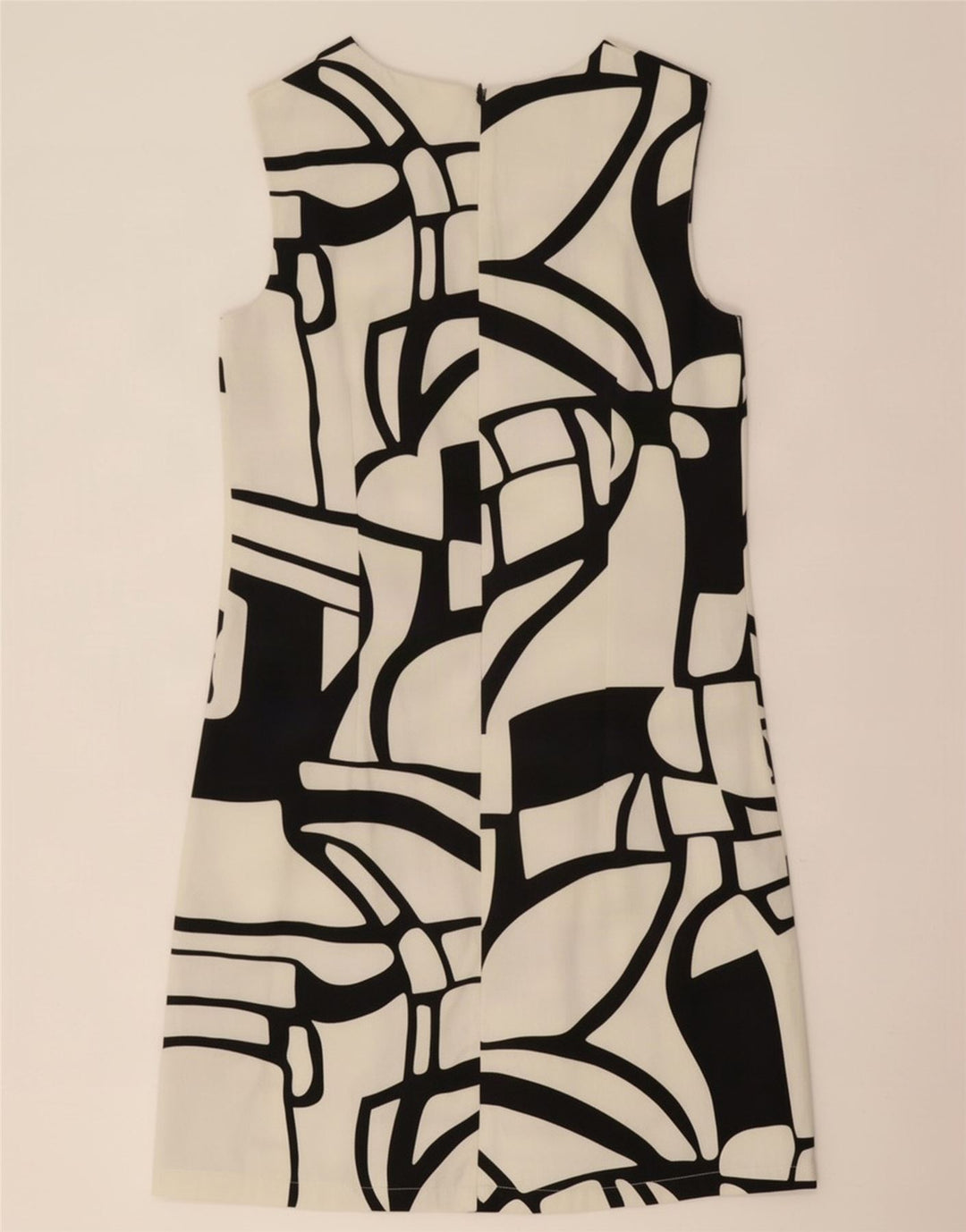 Desigual Vestido Acampanado Sin Mangas Con Patrón Abstracto EU 38 Medium White