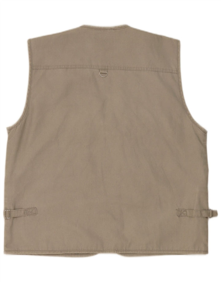 Vintage hombres utilidad Gilet Reino Unido 38 algodón gris medio
