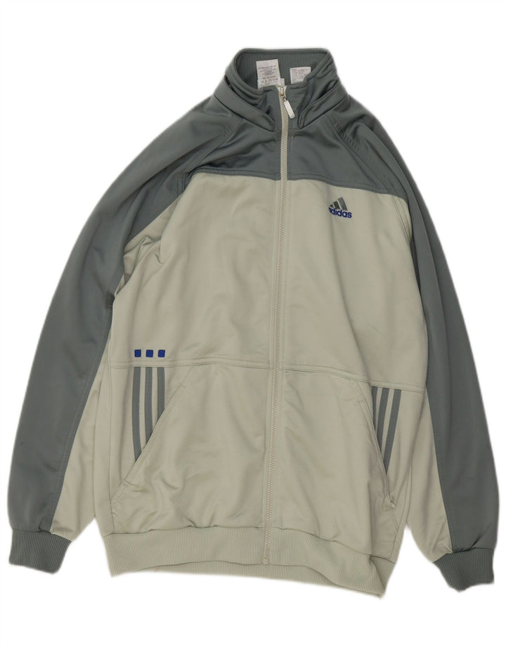 Adidas - Chaqueta de chándal para niño, 15-16 años, color gris, poliéster
