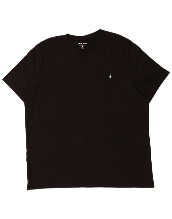 Jack Wolfskin Camiseta clásica para hombre, talla 4XL, algodón negro