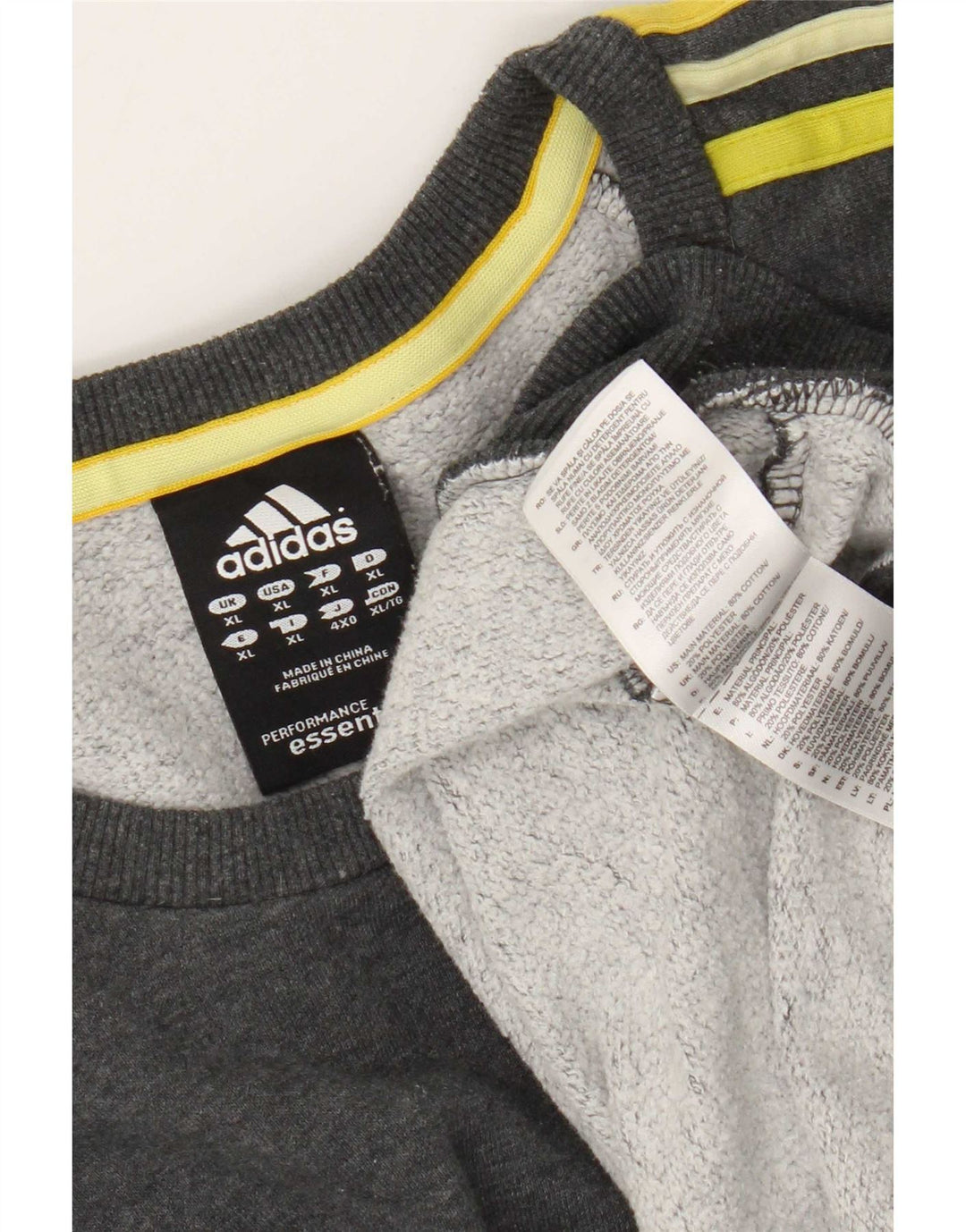 Adidas Hombre Sudadera Jumper XL Gris Algodón