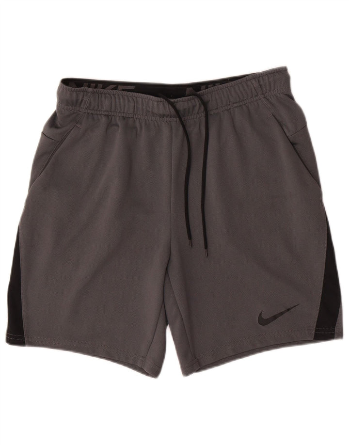 Pantalones cortos deportivos Nike Dri Fit para hombre Poliéster color block gris medio