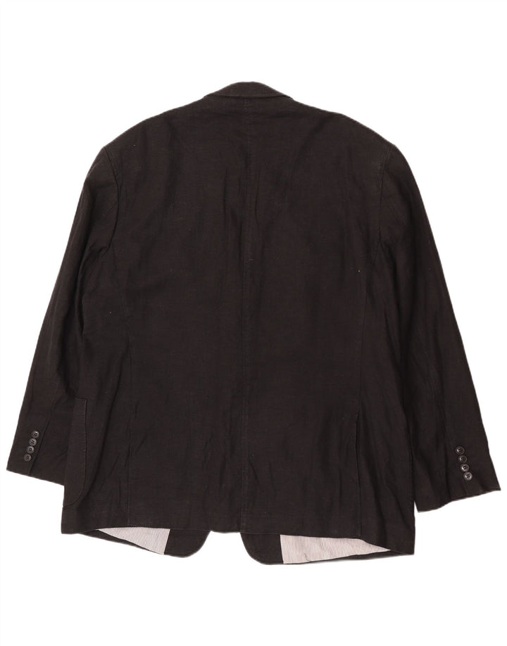 Marks & Spencer Chaqueta tipo blazer de 2 botones para hombre UK 48 2XL Lino negro