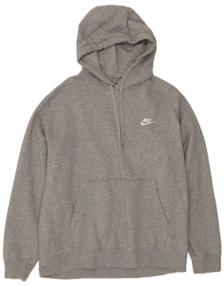 Nike Jersey con capucha para hombre, talla grande, algodón moteado gris
