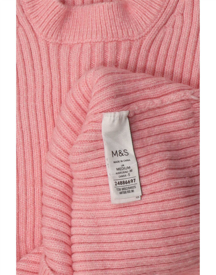 Marks & Spencer Jersey de cuello redondo para mujer UK 44 Poliéster rosa medio