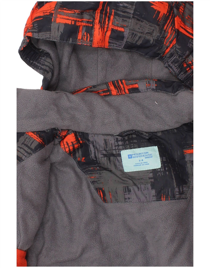Mountain Warehouse Chaqueta cortavientos con capucha para niños de 3 a 4 años, cuadros grises