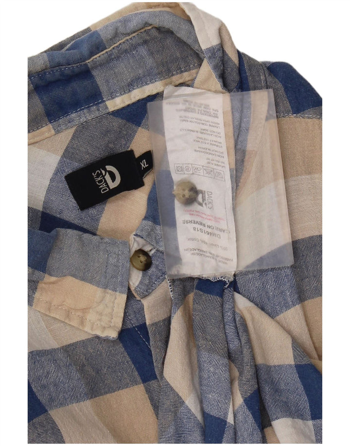 Dack's Camisa Manga Corta Hombre XL Lino Vichy Beige