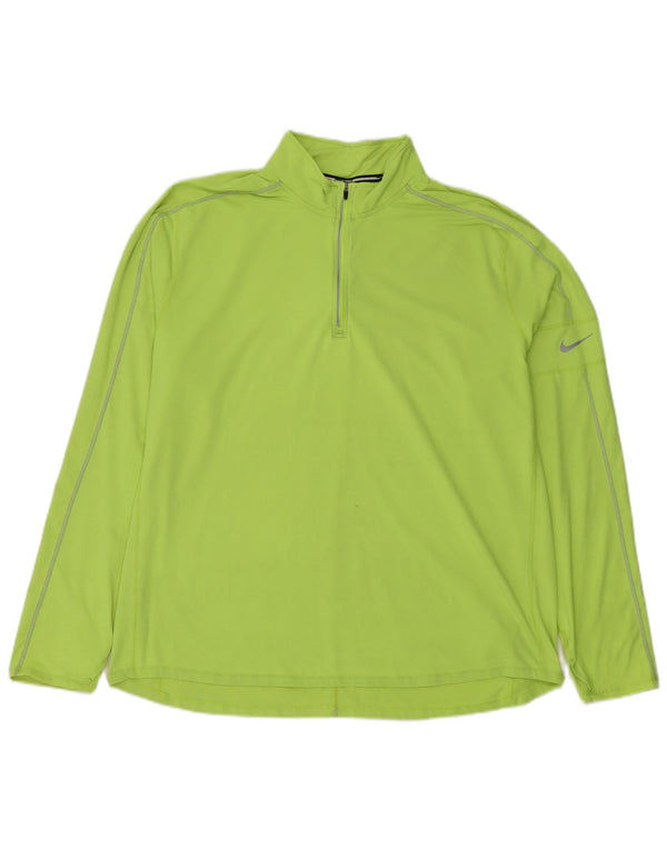Nike Dri Fit - Chándal con cremallera y cuello para hombre, talla 2XL, poliéster verde
