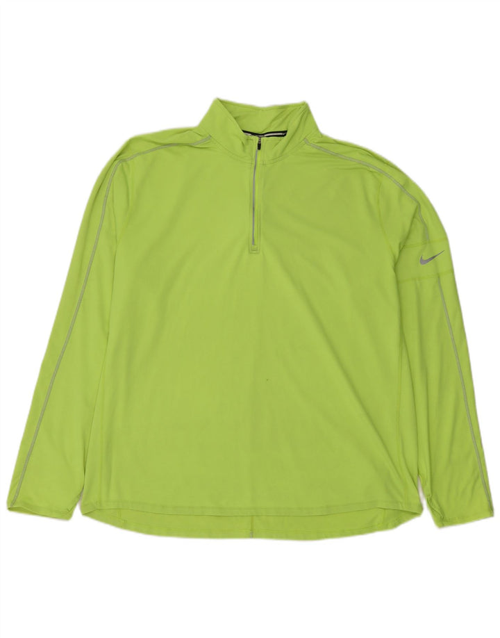Nike Dri Fit - Chándal con cremallera y cuello para hombre, talla 2XL, poliéster verde