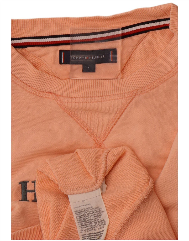 TOMMY HILFIGER Sudadera gráfica para mujer Jersey UK 46 Grande Algodón rosa