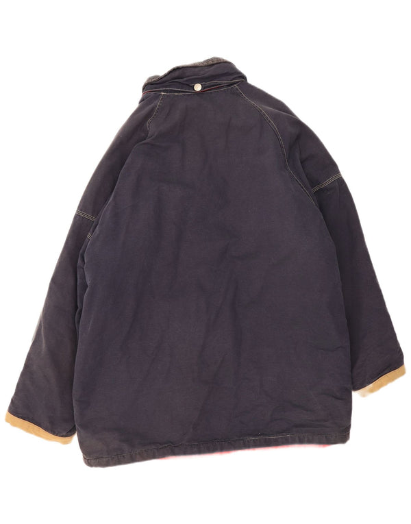 Vintage hombres cortavientos chaqueta Reino Unido 44 2XL azul marino