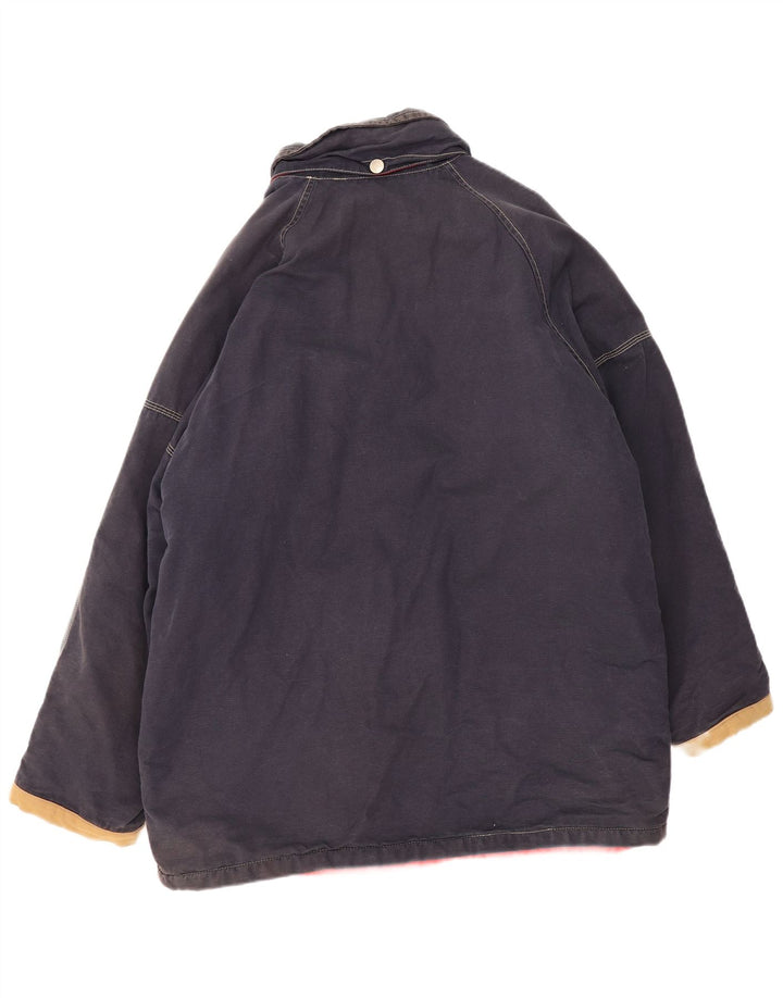 Vintage hombres cortavientos chaqueta Reino Unido 44 2XL azul marino
