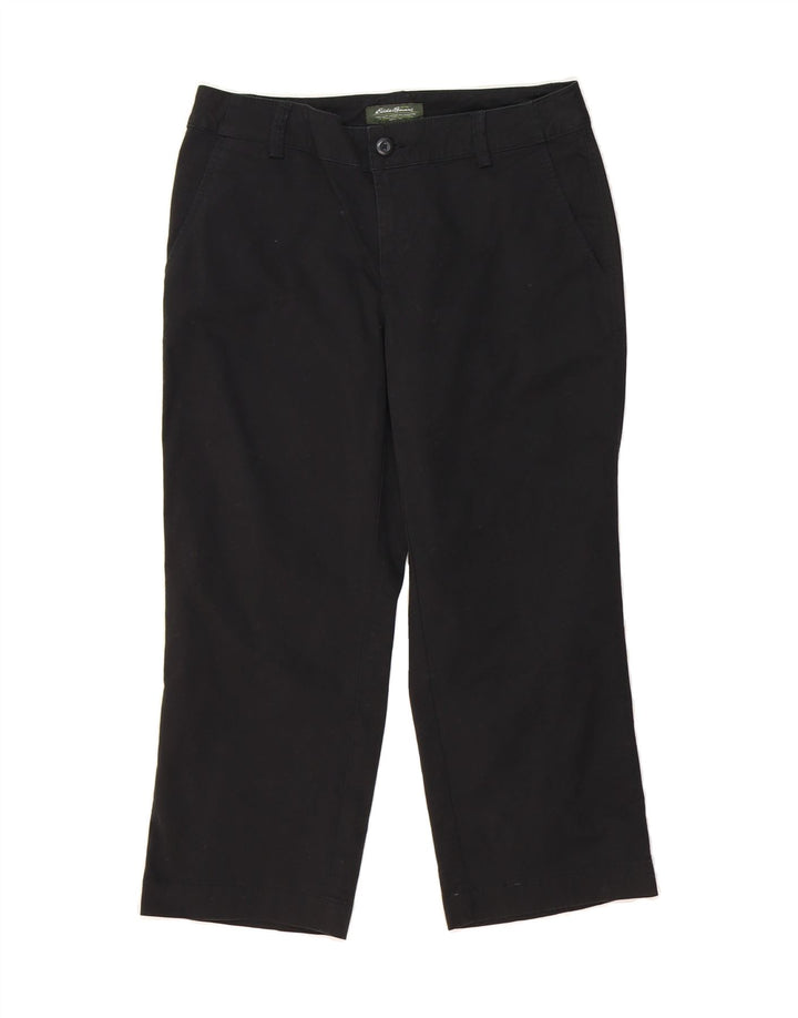 EDDIE BAUER Womens Straight Cropped Trousers US 6 Medium W30 L23 Black Vintage Eddie Bauer and Second-Hand Eddie Bauer from Messina Hembry 