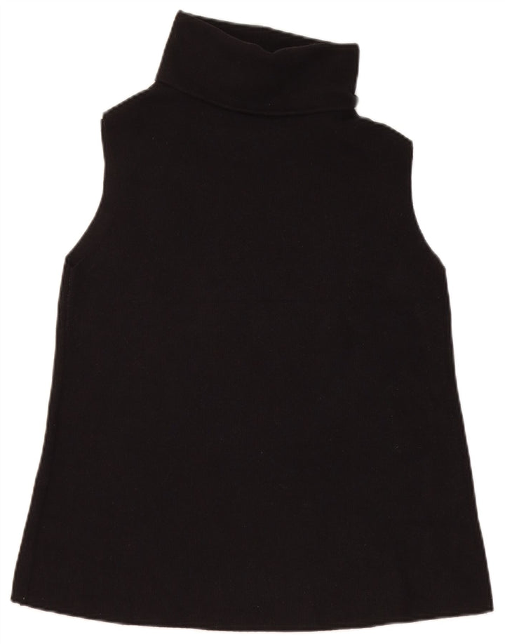 Zara Mujer Chaleco Tank Top UK 12 Medium Negro Algodón