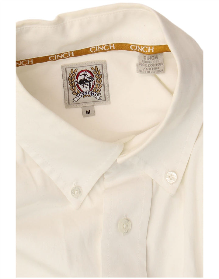 Camisa VINTAGE para hombre de algodón blanco medio
