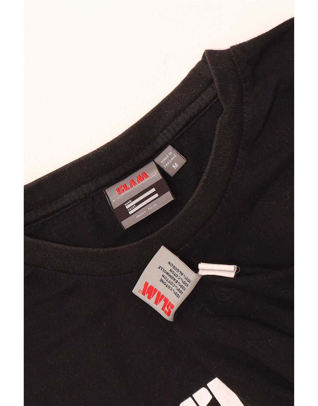 Slam Camiseta gráfica para hombre Top mediano de algodón negro