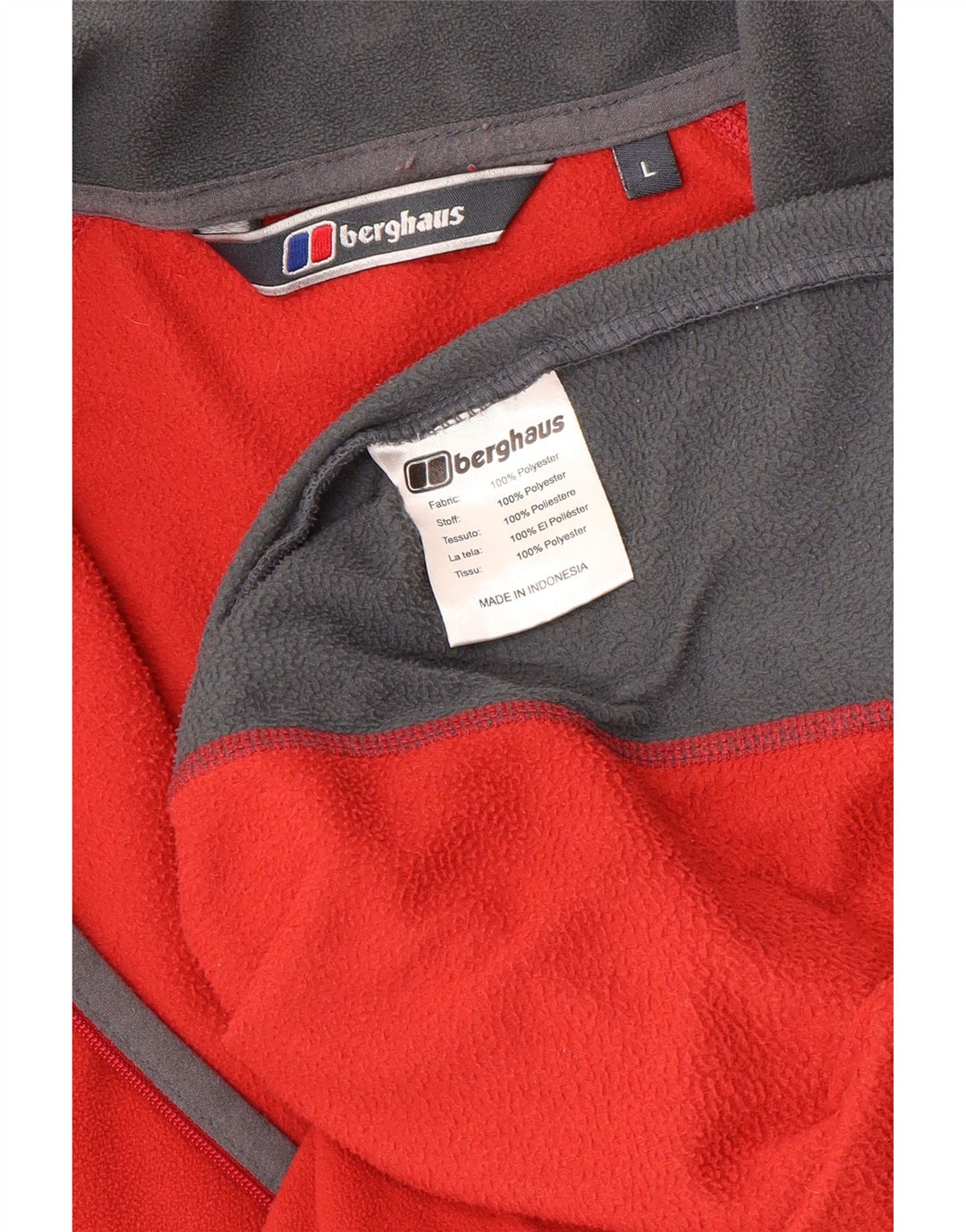 Berghaus Hombre Jersey De Forro Polar Con Cremallera Y Cuello Grande Poliéster Color Block Rojo