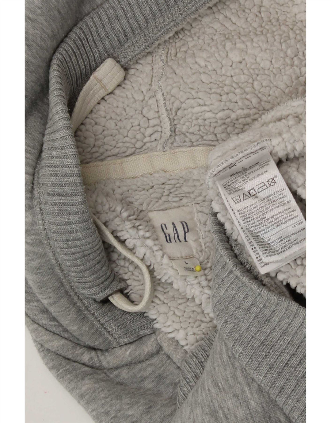 Gap - Sudadera con capucha y cremallera gráfica para hombre, talla grande, algodón gris
