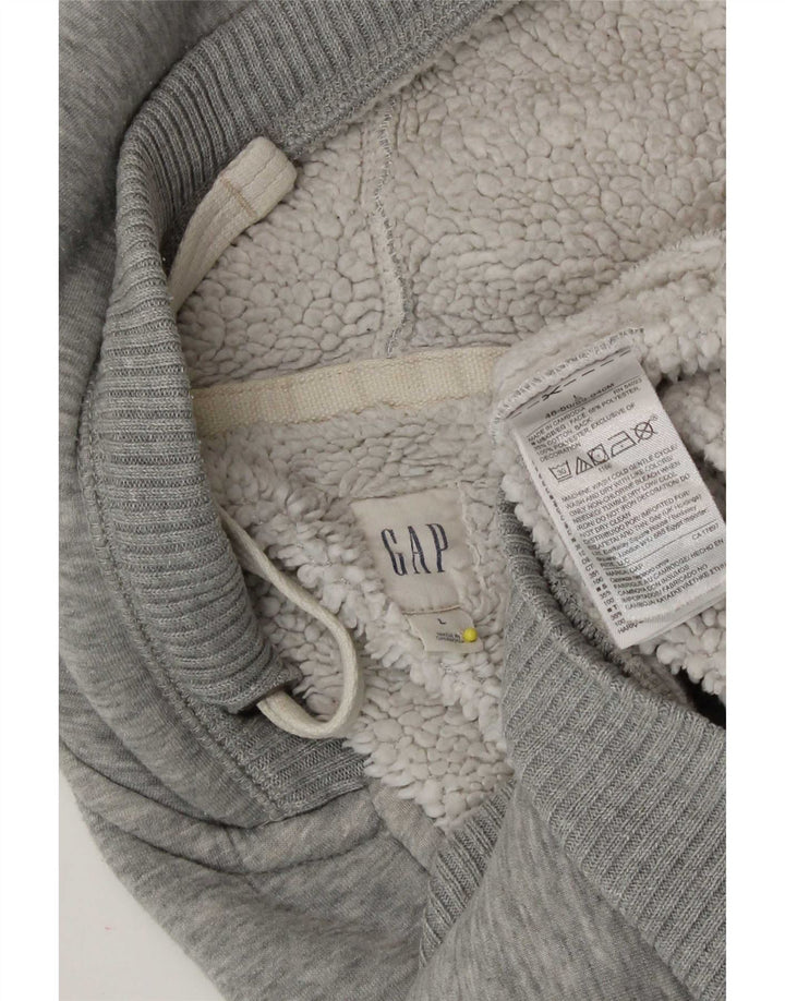 Gap - Sudadera con capucha y cremallera gráfica para hombre, talla grande, algodón gris
