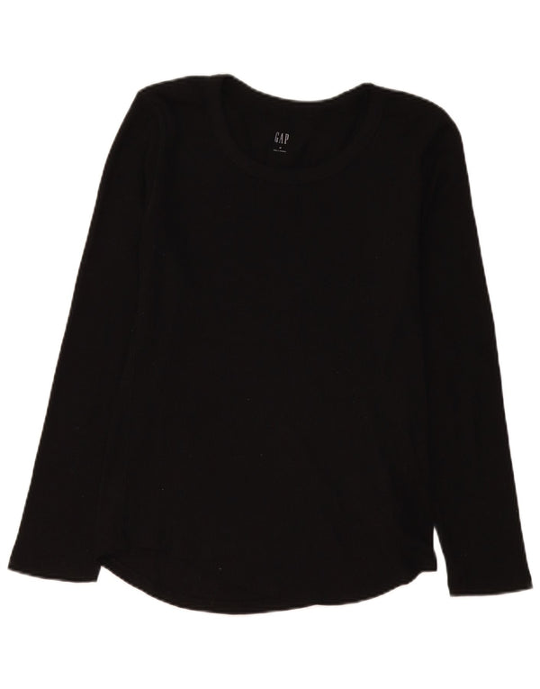 Gap Mujer Top Manga Larga UK 42 Mediano Algodón Negro