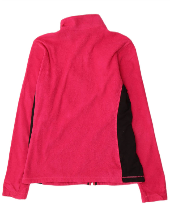 Reebok Chaqueta polar para mujer UK 10 Small Pink Colourblock Poliéster